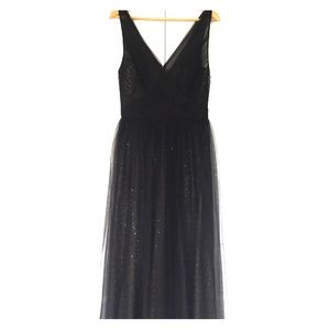 Monique Lhuillier Draped Tulle Evening Gown